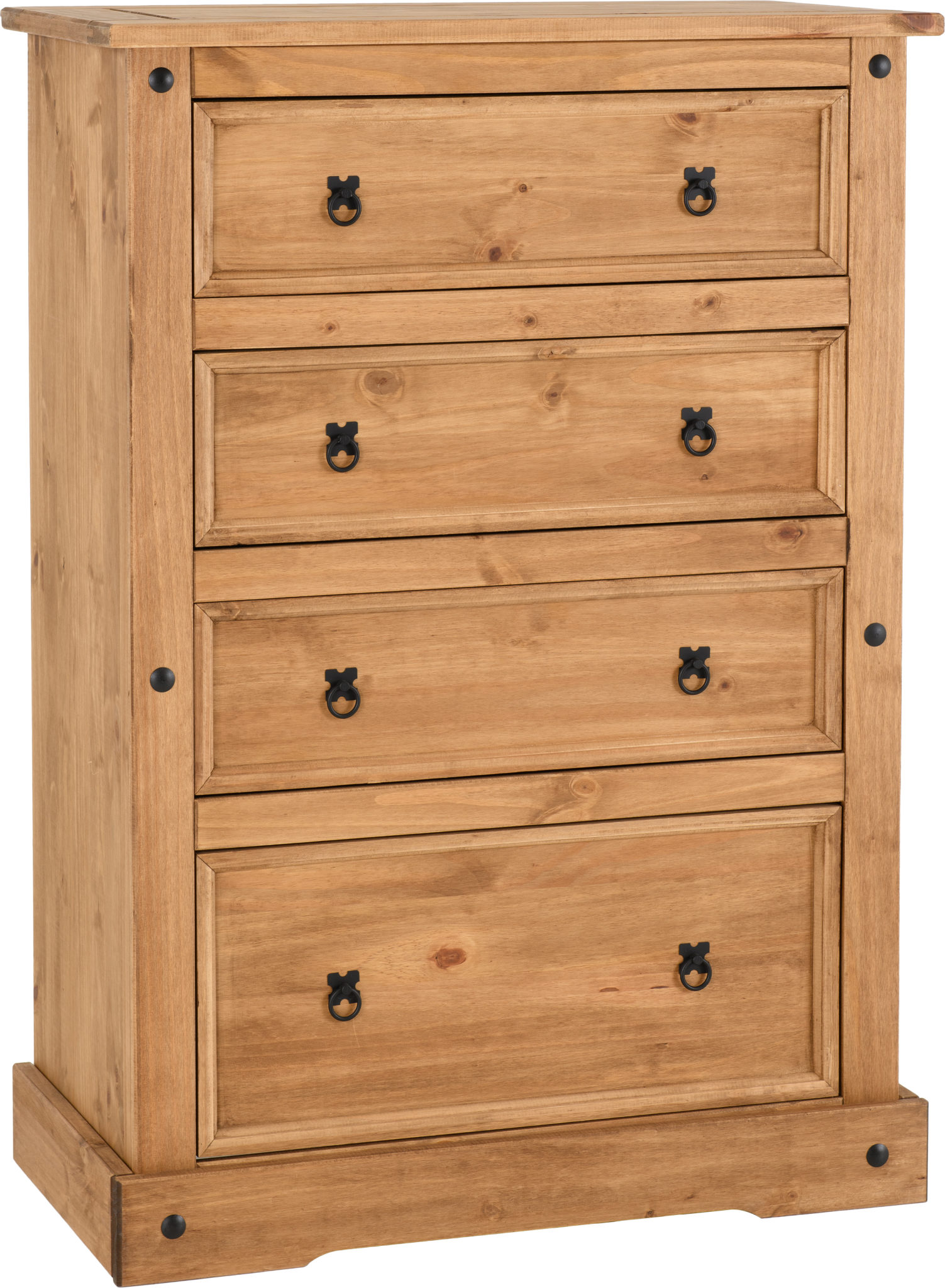 Corona 4 Drawer Chest In Distressed Waxed Pine - Click Image to Close